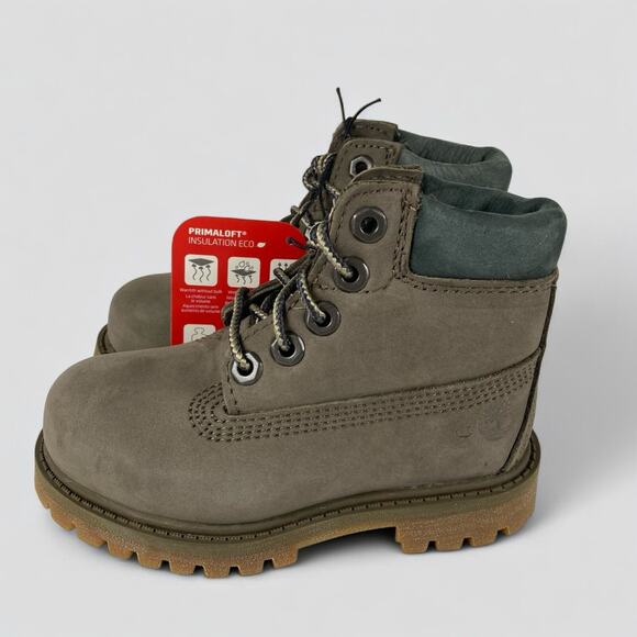 NEW Timberland Toddler Premium Waterproof Boots Gray Nubuck 6" Size 7 Toddler - Picture 2 of 8